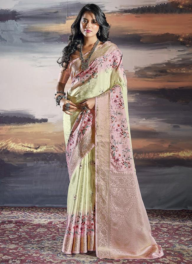 Pure Sattin Mint Party Wear Weaving Saree